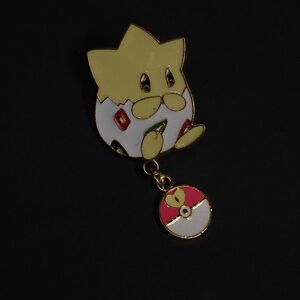 Pokemon Fan Art Style Enamel Lapel Pin Dangling Love Ball Togepi